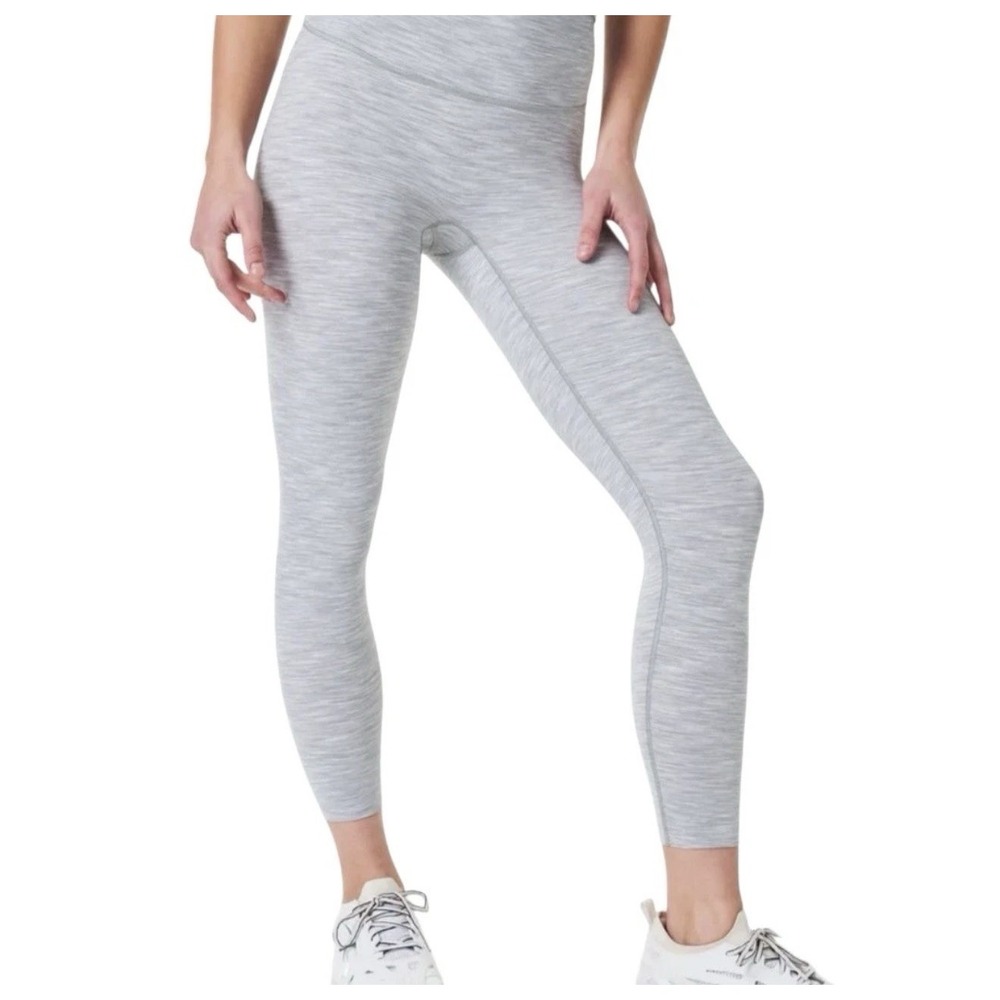 Spanx Leggings High-Waist Soft‎ Gray Heather Soft & Smooth Space Dye 7/8 Large